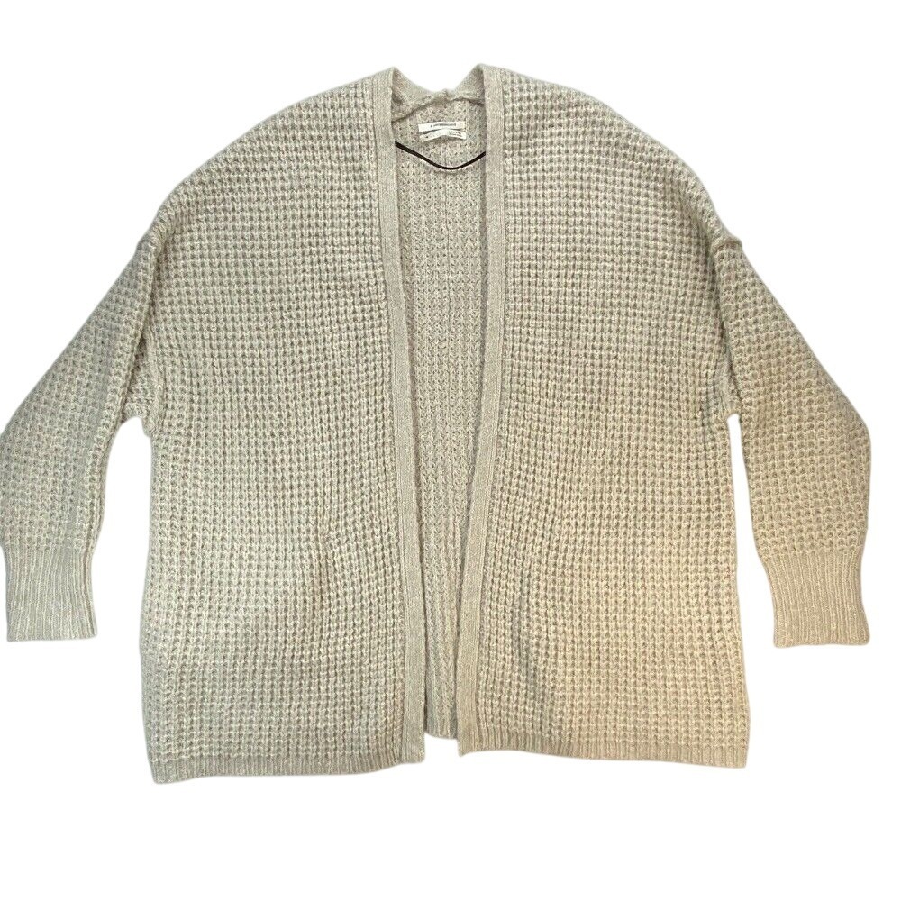 Anthropologie Open Knit Cardigan Waffle Knit Cozy Layering‎ Neutral Size M